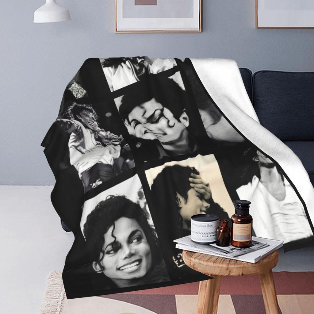 MJ M-Michaels Piosenkarz Koc J-Jacksons Zdjęcie Kempingowy Flanelowy Koc Ciepły Miękki Kanapa Fotel Sofa Łóżko Prześcieradło Prezent