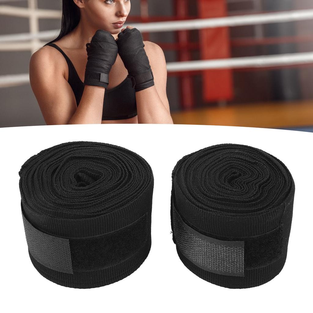 2pcs Boxing Handwraps Cotton 5m Quick Drying Semi Elastic Hook Design Sports Hand Wraps for Kickboxing Muay Thai