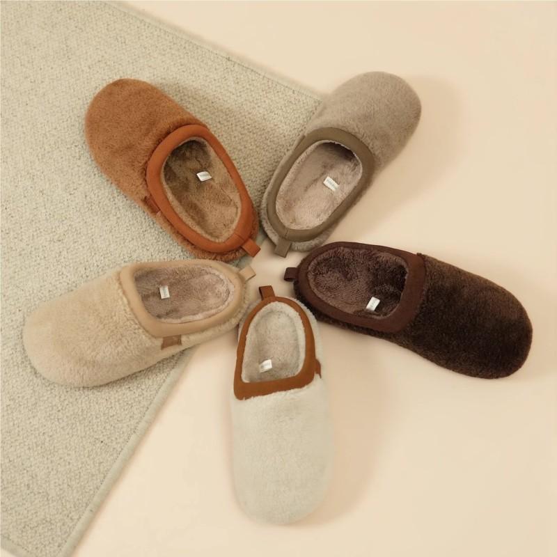 Fashion Crestar Winter Fuzzy Slippers For Women Soft Cozy Indoor Plush Flat Shoes Warm Fur Fuzzy Slides Slip On Furry Cotton Slippers