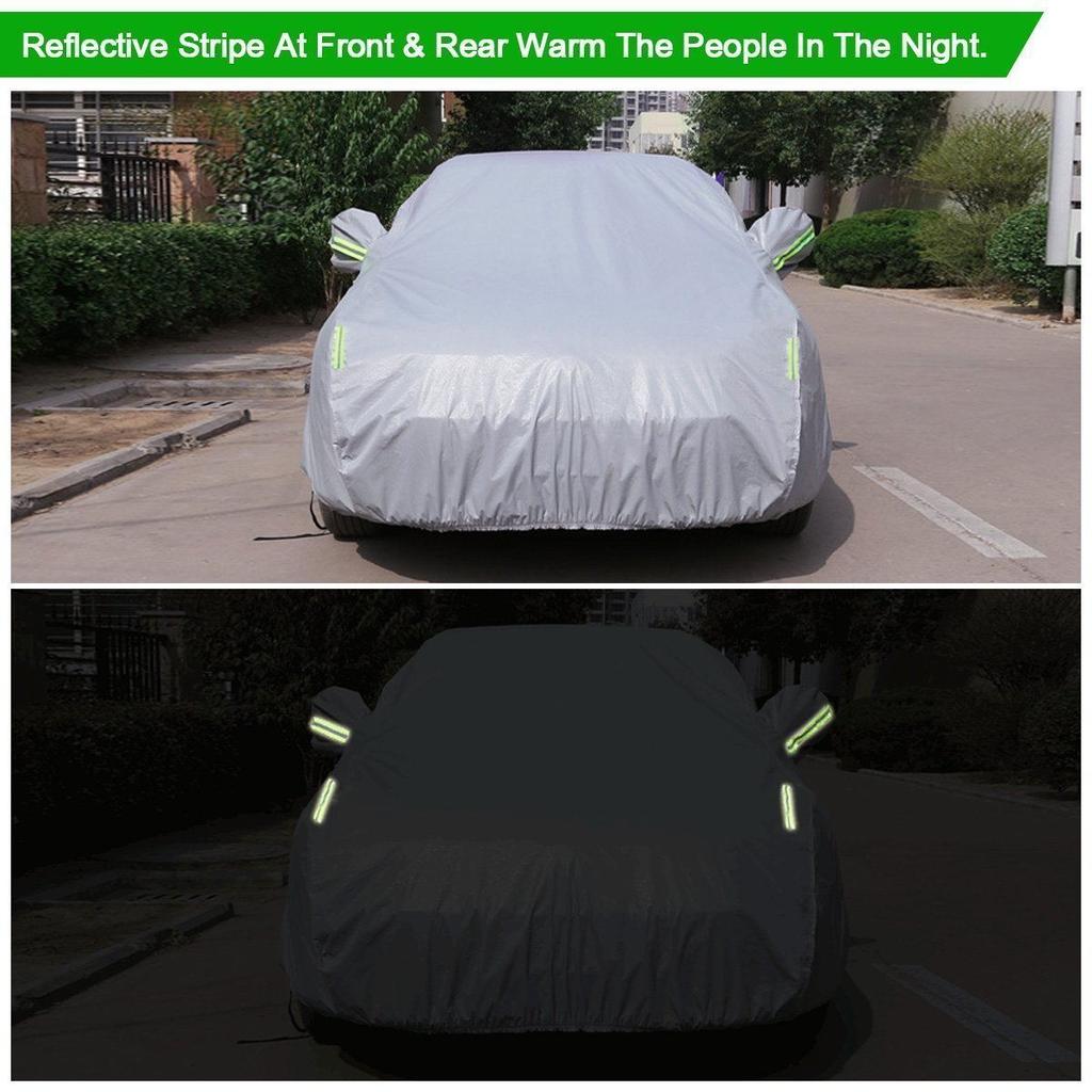 Universal 3 Layer Car Cover Waterproof All Weather UV Protection Windproof Outdoor Full Car Cover Fit Hatchback Sedan SUV MPV