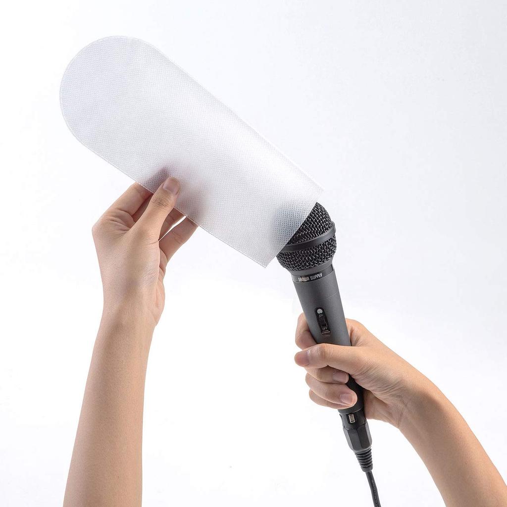 Sanwa Supply Non-Woven Microphone Cover (Long Type, White) MM-SPHMC2W