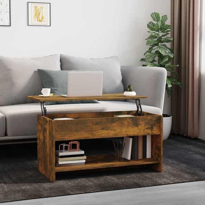 VidaXL Coffee Table Smoked Oak 102x50x52.5 Cm Engineered Wood 819290