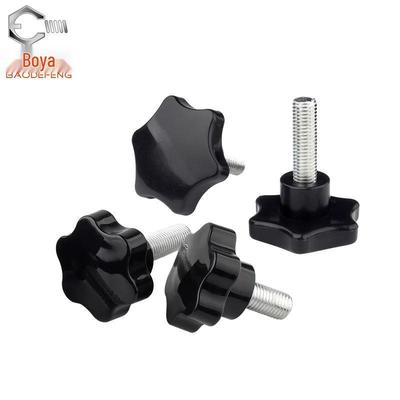 Plum Blossom Star-Shaped Hand-Tightened Screw with Knob Handle - Plastic Head (M6, M8, M10, M12)