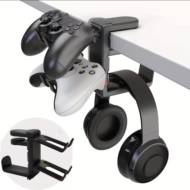 Adjustable Desk Gaming Headphone Stand 1/2/4PCS With Edge Hook Gamepad Headset Hanger Rotation Support Earphone Holder