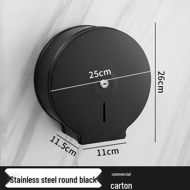 Lantuan Large Round Black Bathroom Roll Paper Holder