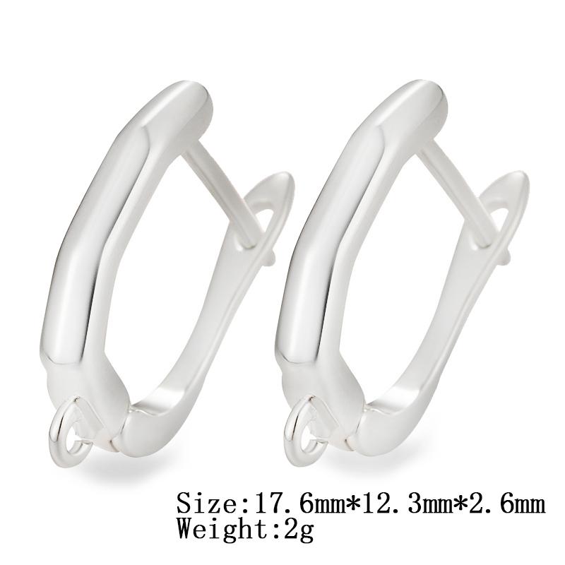 Juya Women Earrings Accessories 4 8Pcs/Lot Gold Silver Plated Shvenzy Ear Wire Fixture Fastener Bale DIY Earring Hooks Clasp