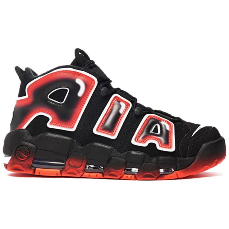Nike Air More Uptempo Preto Branco Crimson Laser Vintage Basquete CJ6129-001