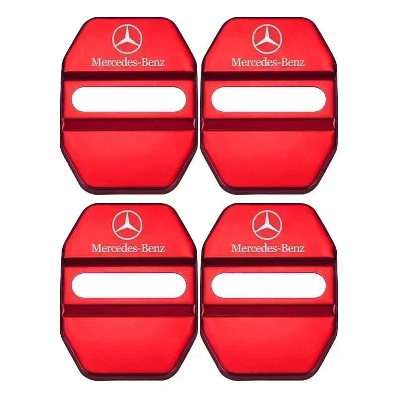 4PCS Car Door Lock Cover Protect Buckle Cover Latch Stop Anti Rust For Mercedes Benz AMG A B C E S Class GLC GLK GLE GLA CLA GLB