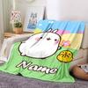 Customiz Name Personality Molang  Blanket Soft &Warm Sofa Office Bed Travel Lunch Break Blanket, Gift Suitable All Seasons