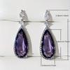 Classic Water Drop Earrings Purple Zircon Long Earrings Women's Earrings Banquet Accessories