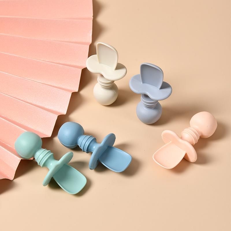 Food-Grade Silicone Baby Spoon - Teething-Friendly Tableware for 6-Month-Olds