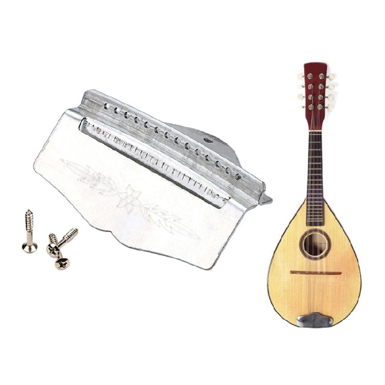 14 Strings Metal Mandolin Tailpiece with Mounting Screws Replacement Parts