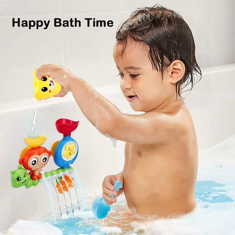 Baby Bath Toys Wall Suction Cup Track Water Game Kids Bathroom Cartoon Animal Bath Shower Toy for Toddlers Birthday Gifts