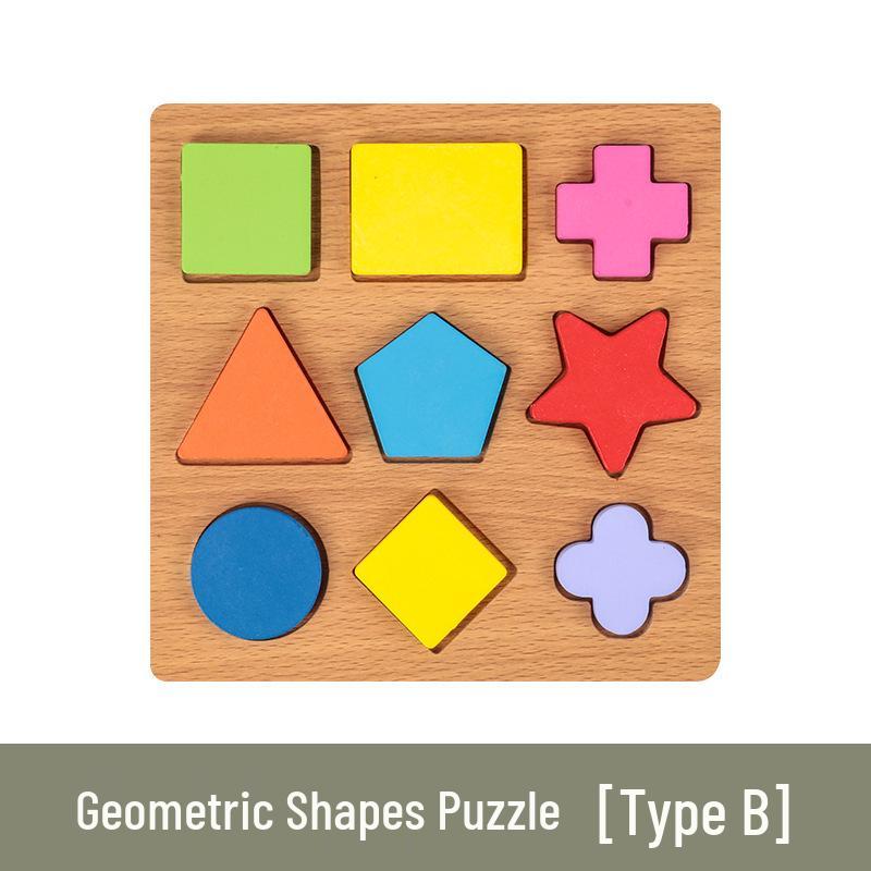 Montessori Wooden Geometric Shapes Sorting Puzzle for Early Education