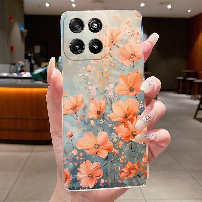 For Motorola Moto G57 Power / G67 Power 5G Case Clear Luxury Fashion Butterfly Flowers Soft TPU Silicone Casing Protective Cover