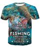 Funny Fishing T-Shirts Outdoor Hunting 3D Print Men's Women Casual Short Sleeve Oversized T Shirt Top Harajuku Tees Man Clothing