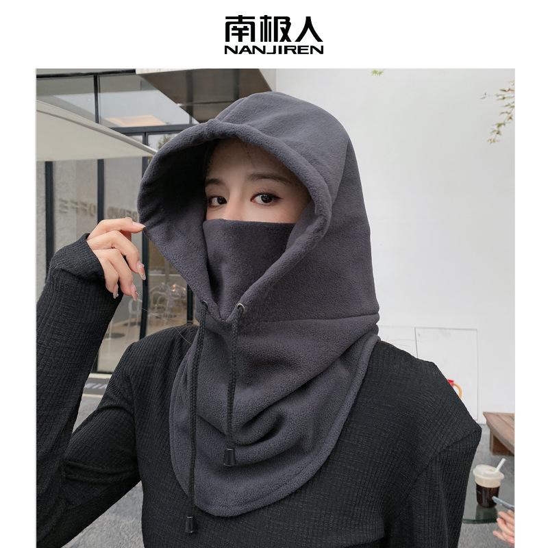 

Осенне-зимняя шапка Женская зимняя теплая маска Ветрозащитный капюшон для езды Шапка Защита от холода Лыжный флисовый шарф-бафф Интегрированная шапка One Size