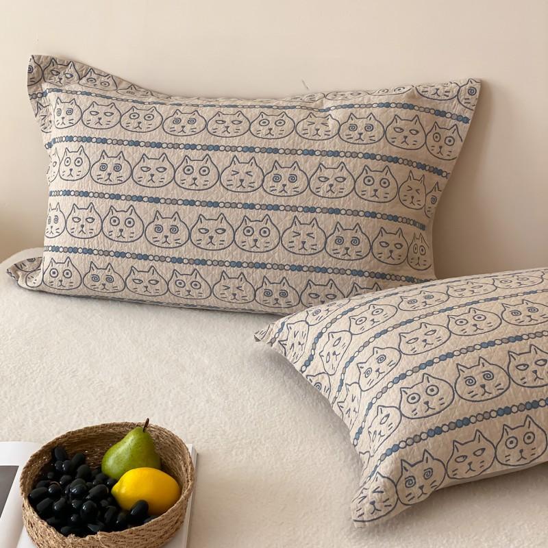 Cotton Muslin Pillowcase Set 48x74cm Soft Breathable Bedding Home Use 40s Count Pure Anti-Oil Stain