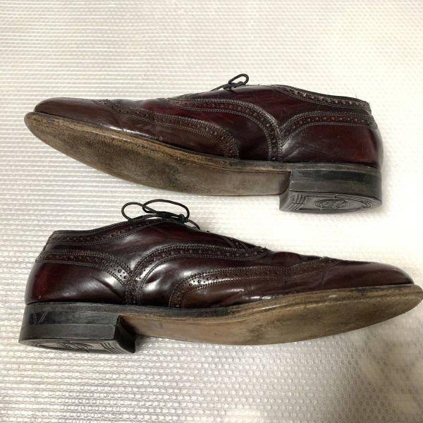 70er 1978 Vintage Florsheim Größe 10D 27.0 28.0cm Full Brogue Kleiderschuhe Braun(GEBRAUCHT)