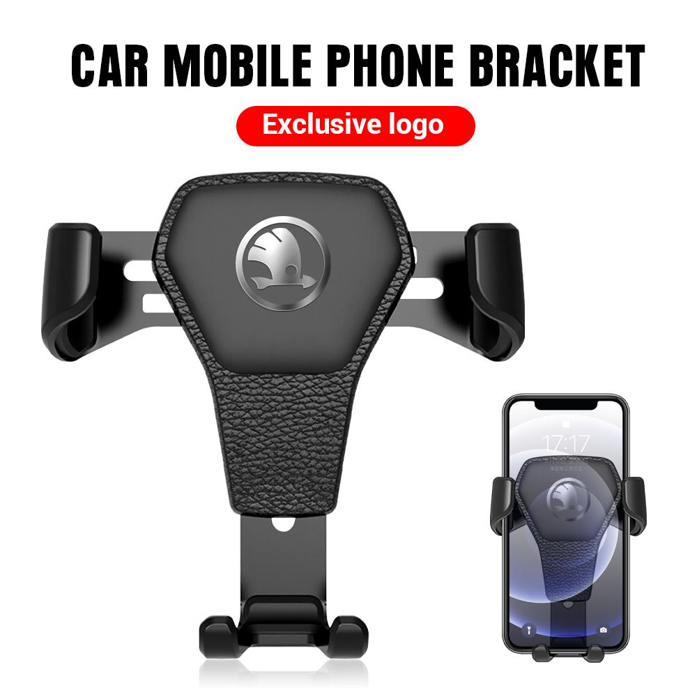 Schwerkraft Auto Handyhalter Auto Lüftungsschlitz Clip Zubehör für Skoda Kodiaq Octavia Fabia Karoq Enyaq Kamiq Superb Rapid Vision RS evw355