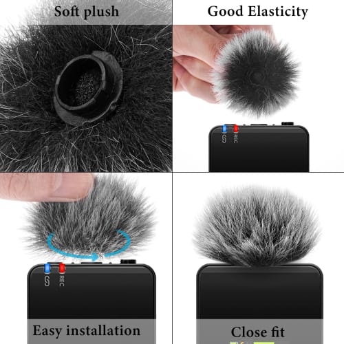 Geekria Fur Mic Windscreen for Creators, Compatible with Rode Wireless GO Gen 3 III, GO 2, PRO, and ME, Dead Cat Microphone Wind Muff, Microphone Wind