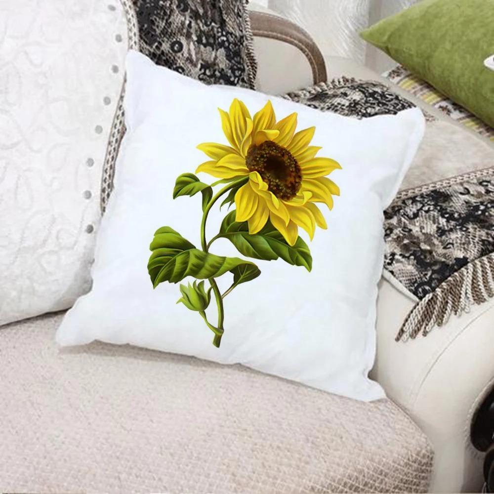Sunflower Pattern Decorative Pillowcase Living Room Office Decoration Home Pillowcase