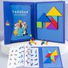 Magnetic Puzzle Tangram Puzzle Book Children's Puzzle Toy Portable Montessori Learning Puzzle Toy for Infants and Young Childre