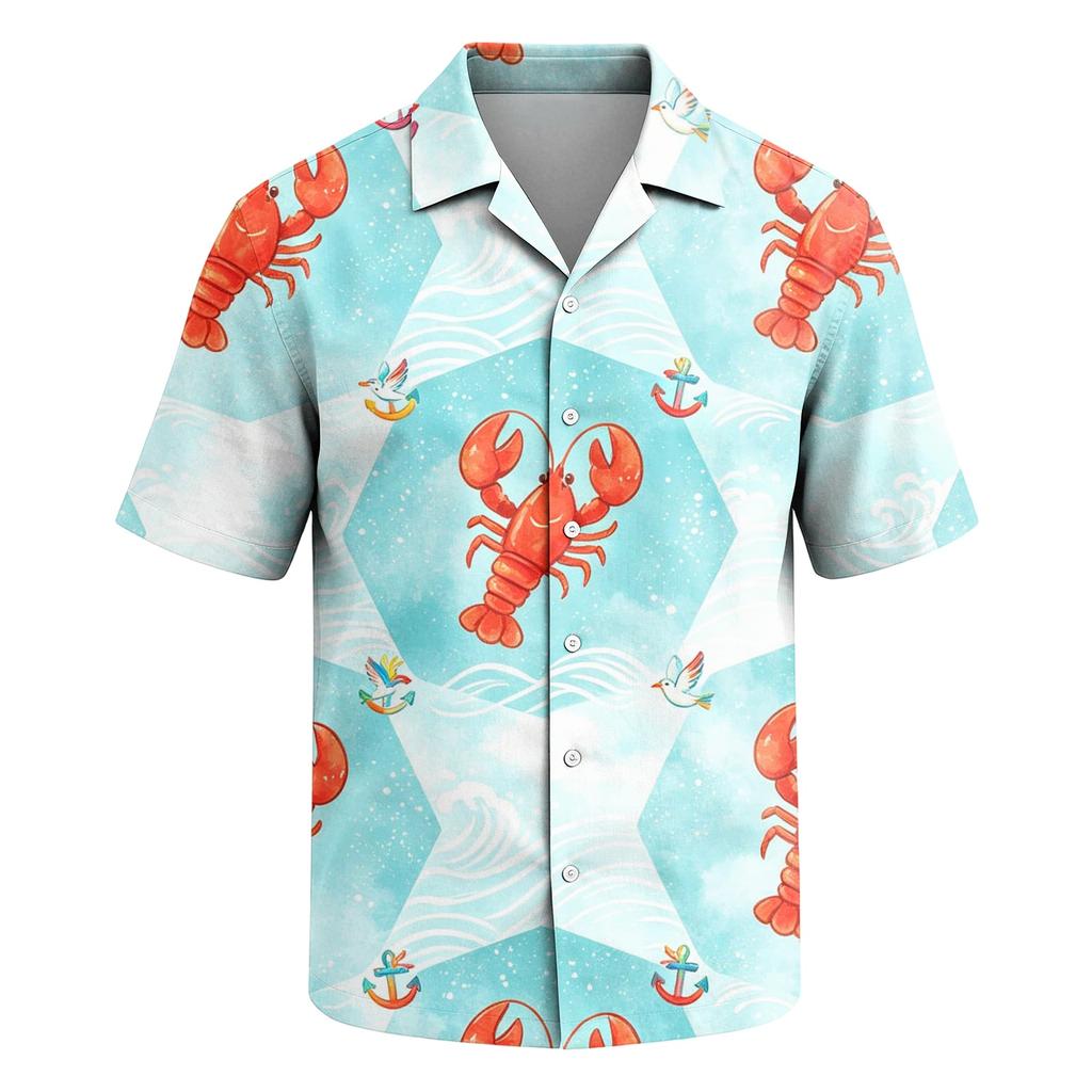 Men's Cuban Collar Shirt Hawaiian Summer Casual