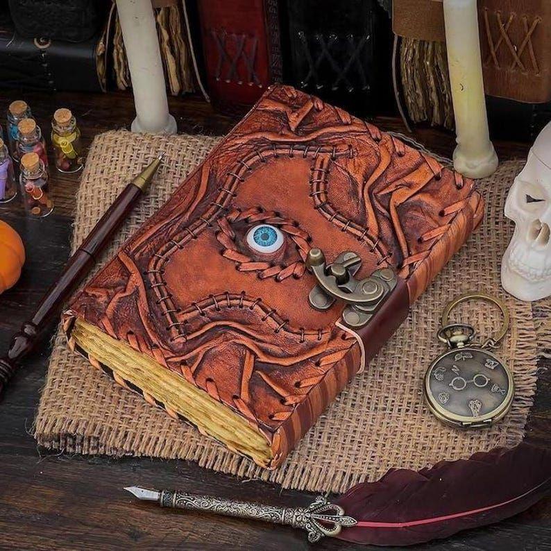 Leather Book of Shadows: Spell Grimoire - Deckle Edge Paper
