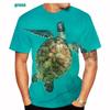 Summer Tshirts Cute Sea Turtle 3d Print Men/women T-shirt Underwater World Turtle Casual Short-sleeved Size 6xl