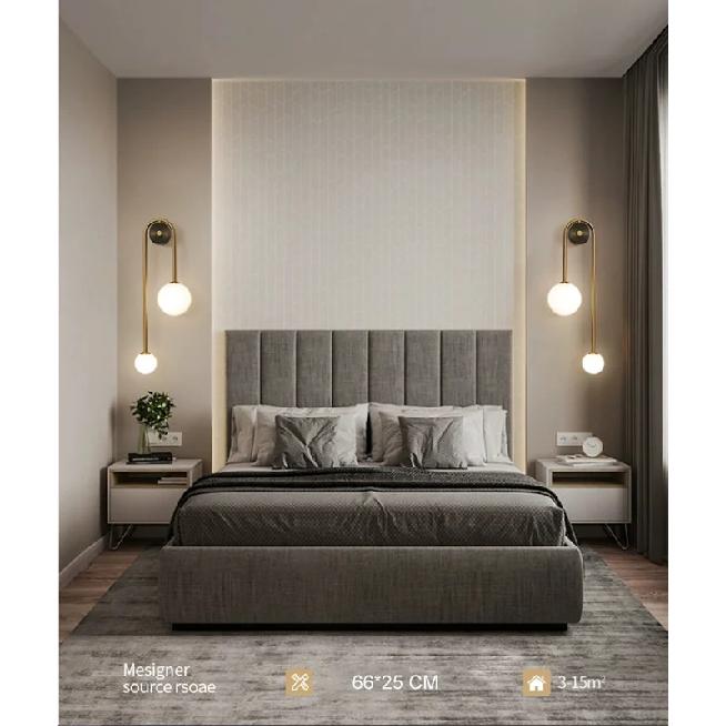 LED Bedroom Bedside Wall Light Lamp Glass Ball Gold Interior Lighting Sconce For Home Decor Living Room Corridor Luminaire