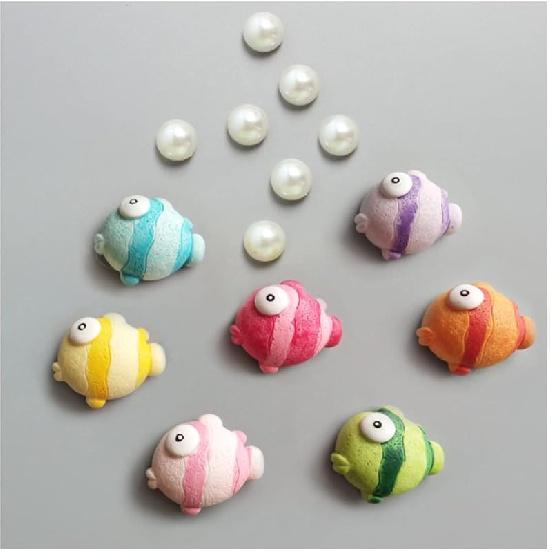 

WAYUTO 14Pcs Sea Animal Refrigerator Magnets Cute 3D Fish Pearl Decorative Refrigerator Magnets Funny Home Decor Resin Refrigerator Stickers for Stripe Fish