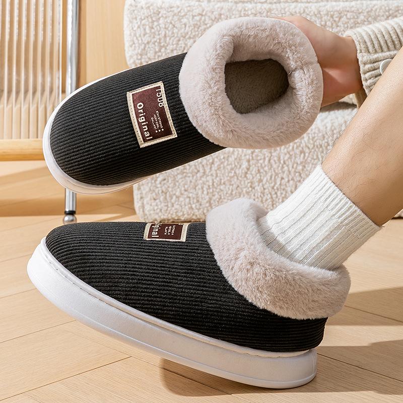 Fashion 2024 Thick Soled Winter Warm Cotton Slippers Thickened for Outer Wear Lightweight Bag Heels with Velvet Cotton Shoes Comfortable