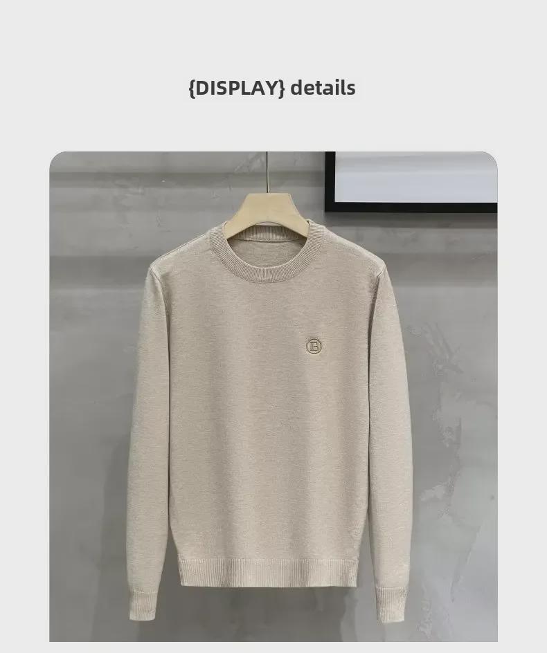 2023 Men's Light Luxury Autumn/Winter Sweaters - European & American Fashion, Warm Round Neck Casual Wear
