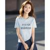 Women's Sorona Detachable Scarf Letter Print Short Sleeve T-Shirt