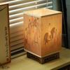 Japanese Square Solid Wood Table Lamp New Chinese Retro Zen Bedroom Bedside Lamp Night Light Warm Light Dimmable LED