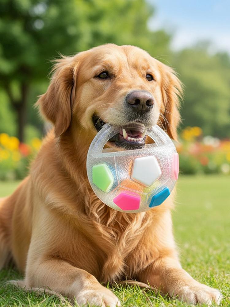 Dog Football Toy with Handle Interactive Squeaky Pet Football Pet Dog Football Shape Toy for Medium and Large Breeds
