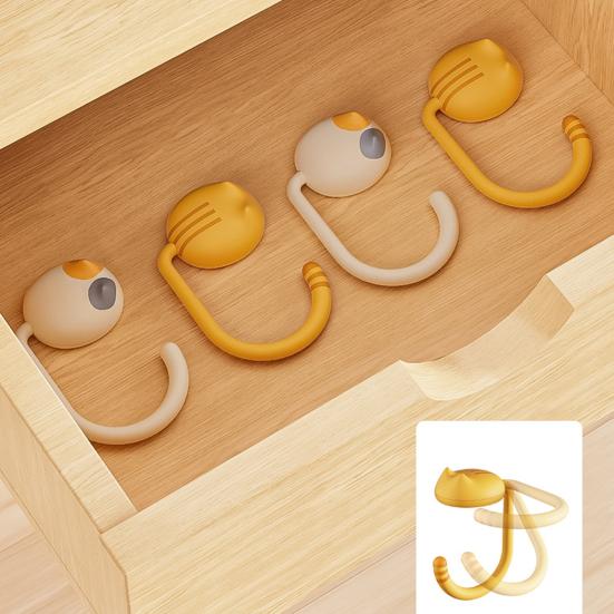 1/2Pcs Desk Hooks Handbag Hangers Funny Cat Design Strong Load-bearing Easy To Install Bag Holders Table Purse Hooks