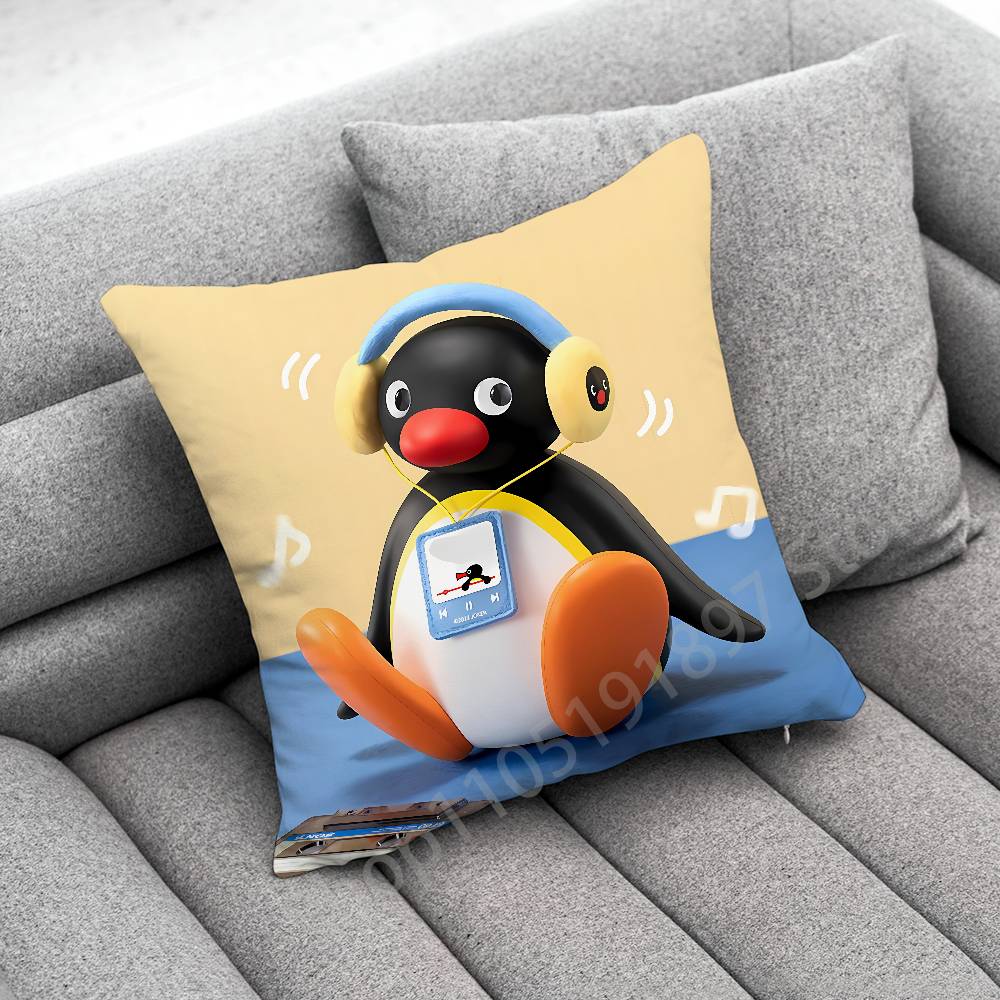 Penguin P-Pingu Funny Throw Pillow Case For 50X50Cm 40X40Cm 55X55Cm 45X45Cm 30X30Cm Square Bedroom Pillowcase Cover