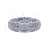 FEANDREA Dog Bed, Donut Cat Bed, Fluffy Calming Pet Bed with Removable, Washable Cover, Soft Long Plush, 50 cm, Grey