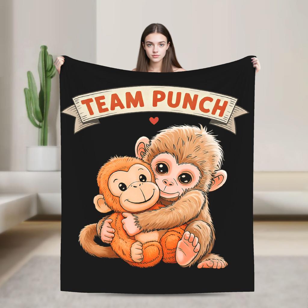 Monkey Punch Needs Hugs Too Cute Macaque Orangutang Flannel Blankets Adults Warm Comfy Throw Blanket Winter Chair Bed Cover