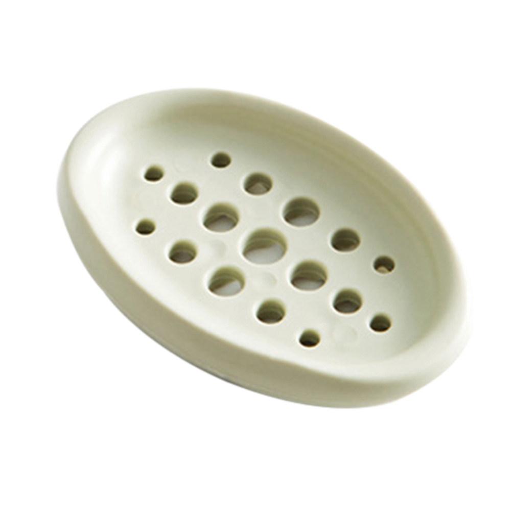Silicone Soap Dish Box Creative Oval Shape Design Bathroom Kitchen Shower Soap Tray Holder Drainer Case