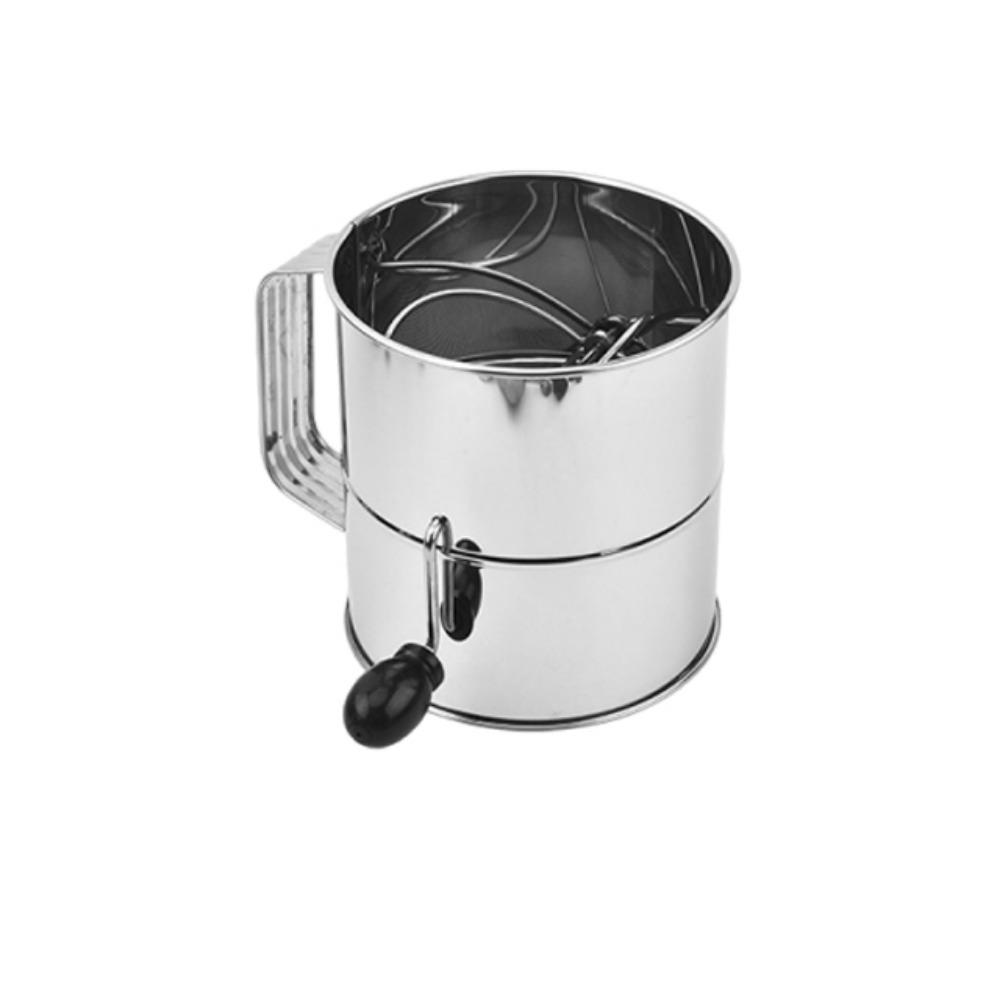 Stainless Steel Flour Sifter Hand Crank Powder Sugar Shake Powder Sugar Sifter  Baking