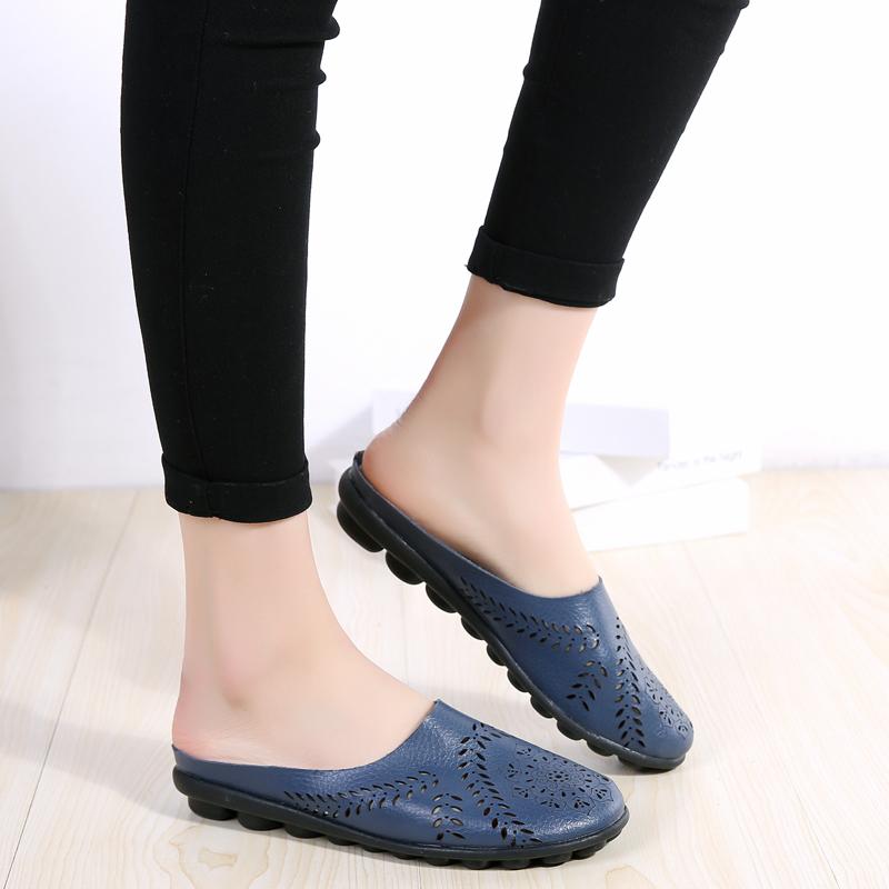 Women's Backless Walking Sneakers Summer Slip-on Mule Shoes Closed Toe Slippers Comfort Casual Travel Mule