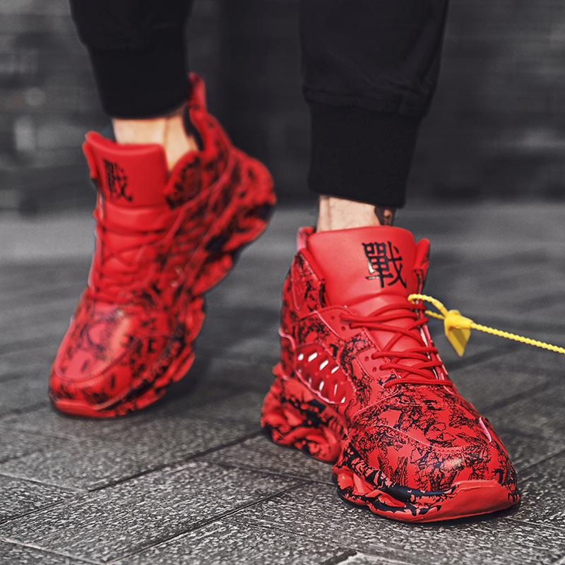 Graffiti High-Top Leichte Atmungsaktive Herren Trendige Lauf-Sneakers, Sommer 2023