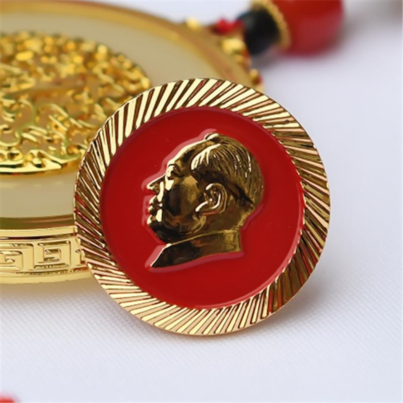 Copper metal brooch, Chairman Mao's emblem, Grandpa Mao's badge, clothing accessories, brass tooth shaped commemorative medal brooch