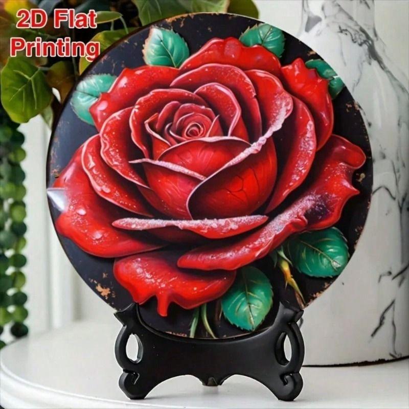 

Metal Wall Art Round Aluminum 3D Flower Decor for Cafe