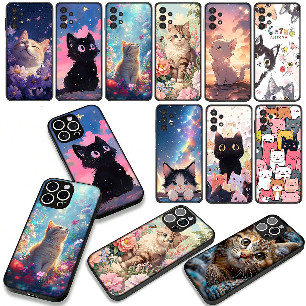 Cartoon Kitten Cat Eyes Lovely Phone Cover for Apple iPhone 16 15 14 Plus 13 12 Mini 17 Pro Max + ProMax 16E Air Case
