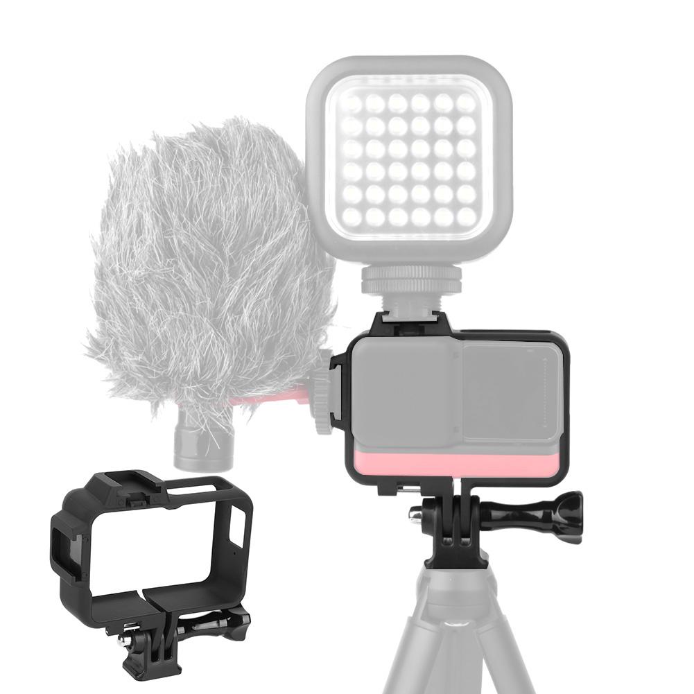 Plastic Black Anti Vibration Sports Camera Multifunction Cold Shoe Port Extension Protection Frame for Insta360 ONE R