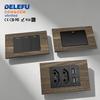 DELEFU Brasilianischer 118er Vintage Aluminium-Holzmaserung Schaltersteckdose mit USB Typ-C Anschluss Netzstecker ist Langlebig.